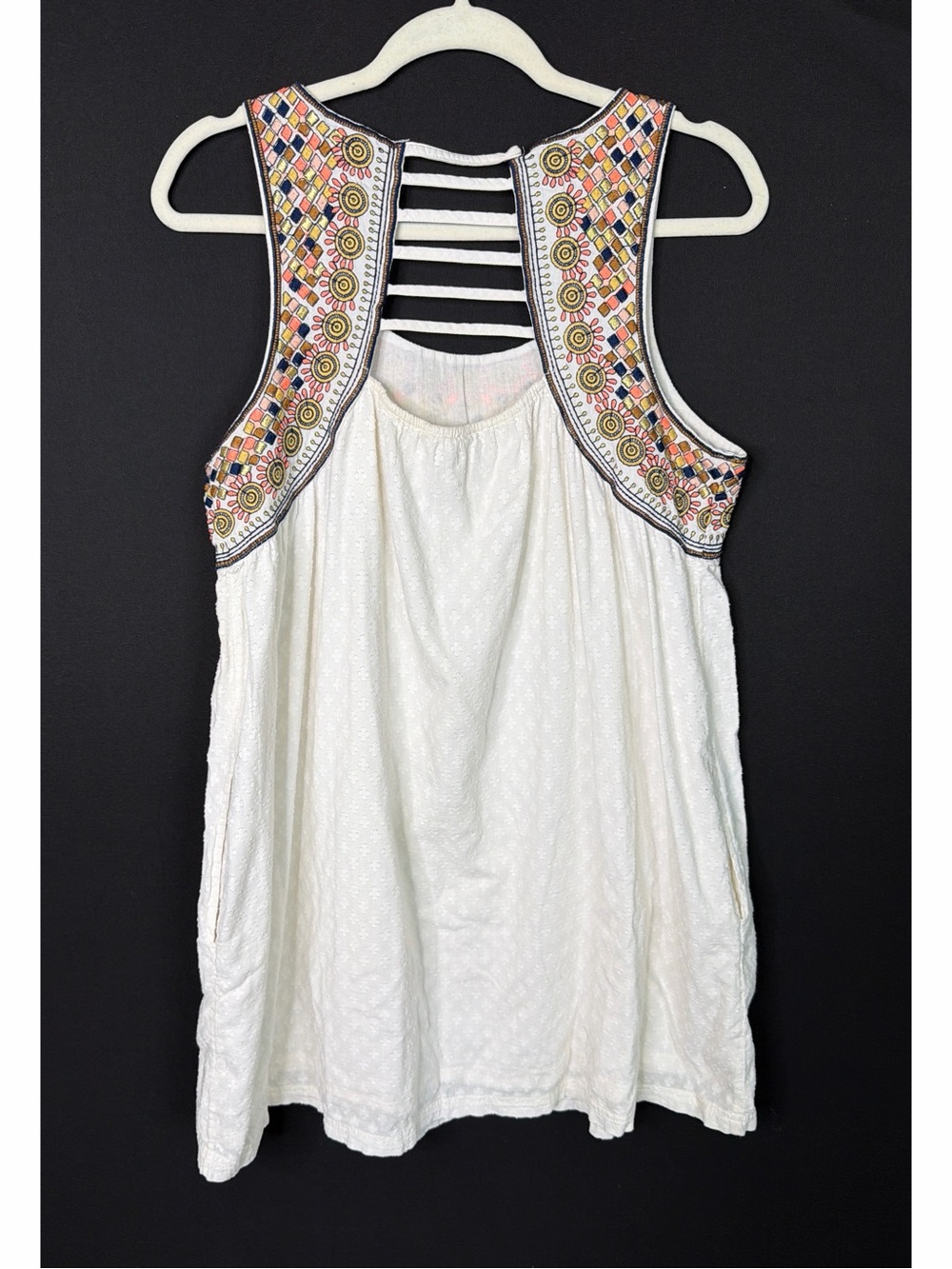 Lilka Fairy Embroidered Ivory Mini Dress  with side Pockets
